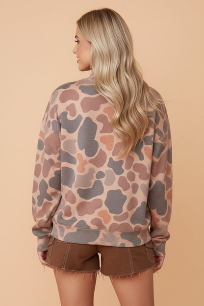 Western Howdy Camo Baggy Pullover Sweatshirt