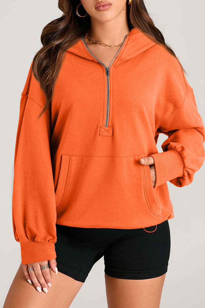 Solid Kangaroo Pocket Oversized Hoodie