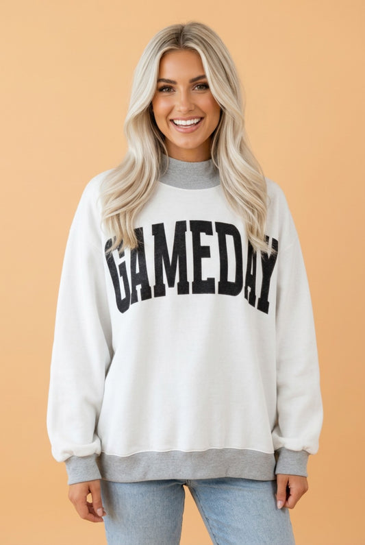 GAMEDAY/FOOTBALL Reversible Mock Neck Sweatshirt