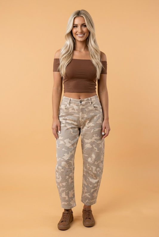 Leopard Colorblock Top & Wide Leg Pants Set