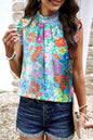 Floral Ruffle Frilled Collar Top