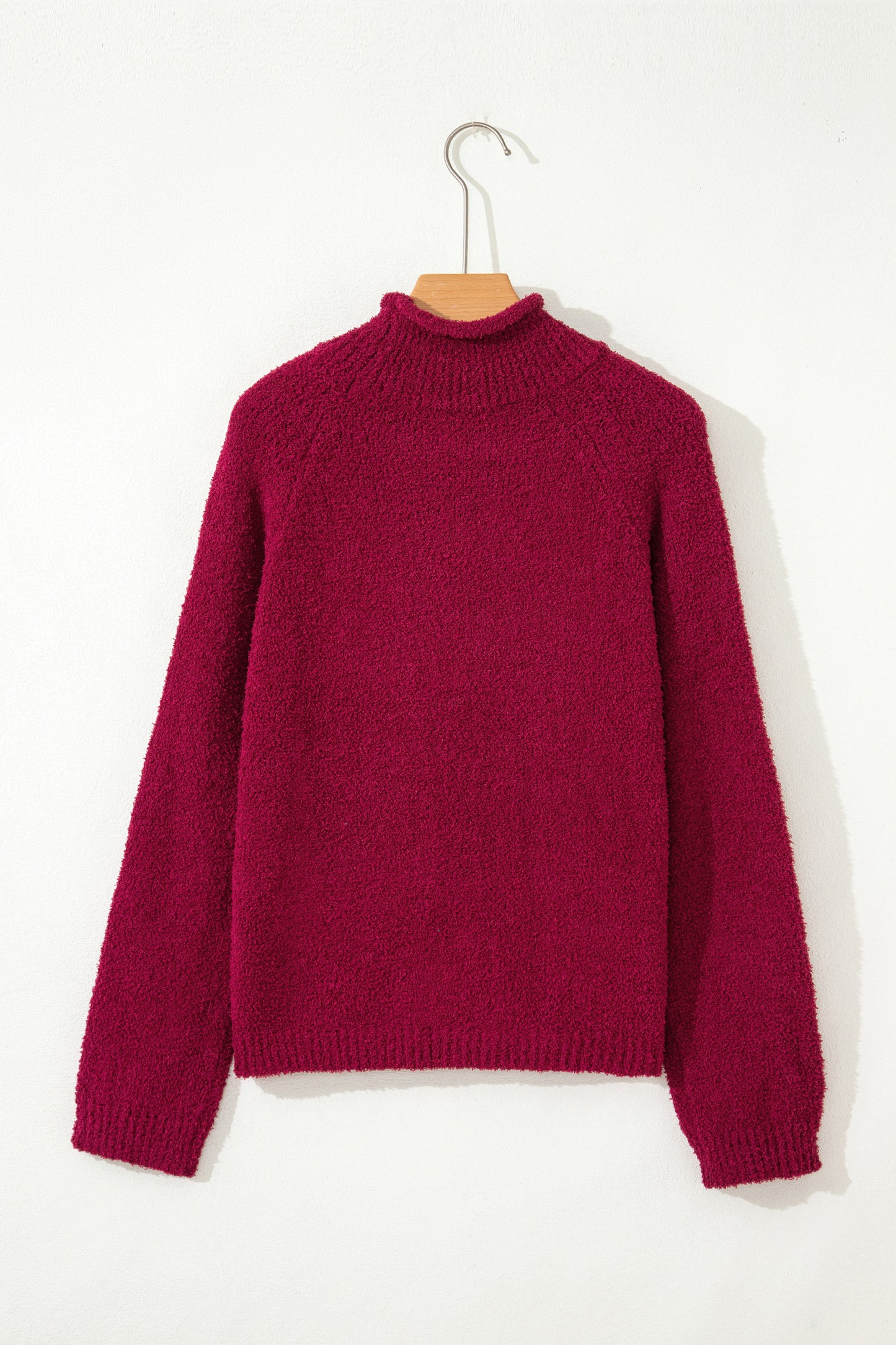 Solid Popcorn Knit Mock Neck Sweater