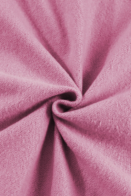 Solid Fleece-Lined Half-Zip Up Collar Sweatshirt