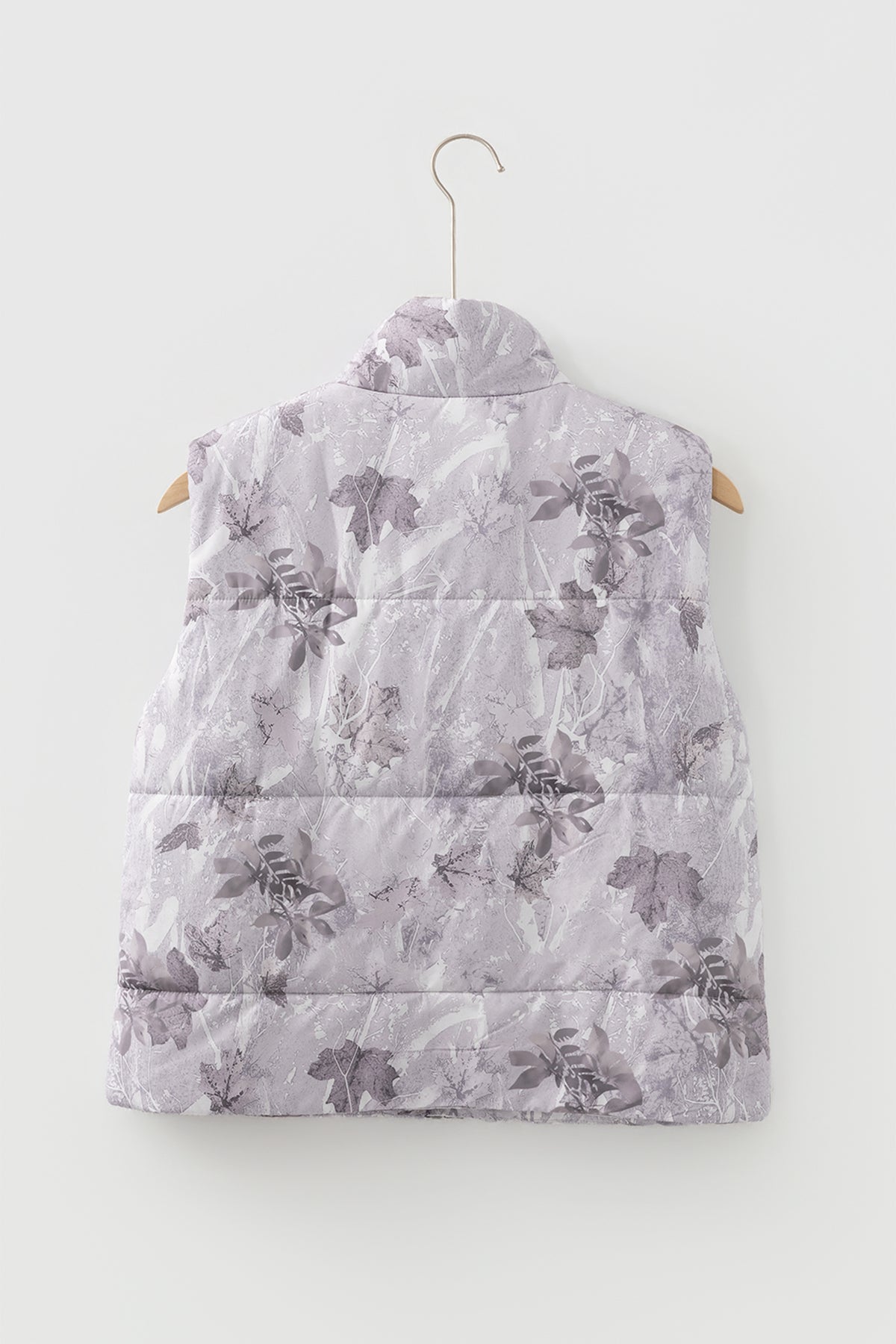 Woodland Camo Collared Sleeveless Puffer Vest