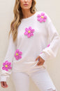 Floral Crochet Chunky Knit Sweater