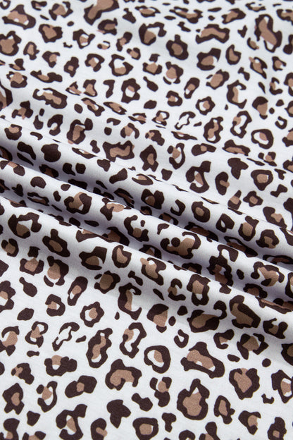 Plus Size Leopard Contrast Trim Sleeveless Top