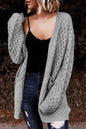 Lattice Open Front Pocketed Cardigan