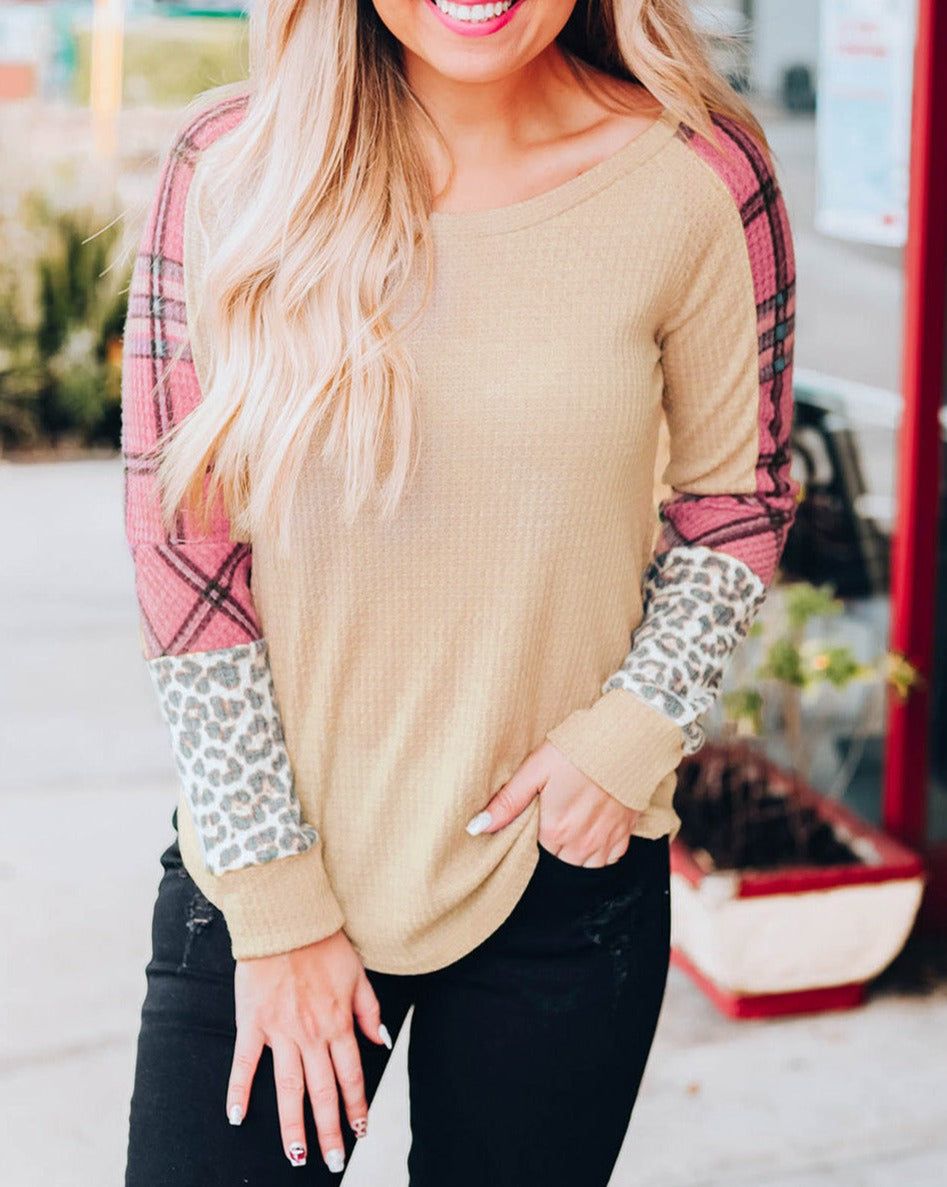 Leopard Raglan Long Sleeve Top