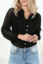 Lace Buttoned V-Neck Shirt