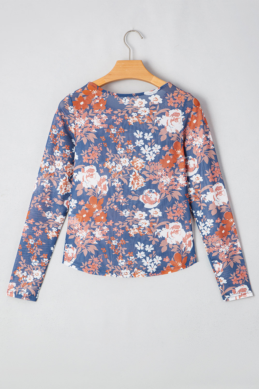 Floral Mesh Long Sleeve Top