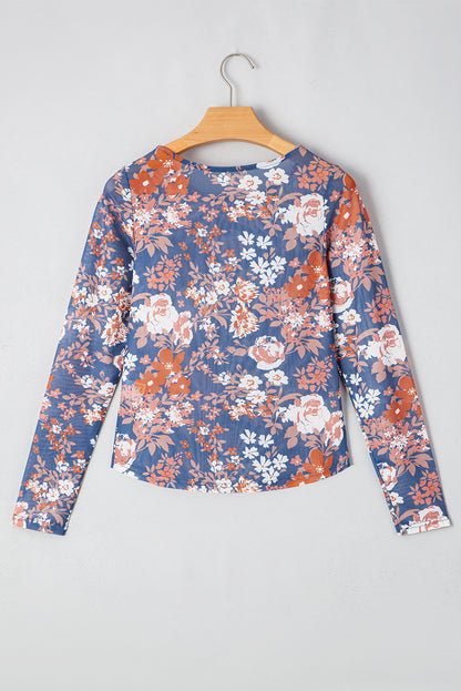 Floral Mesh Long Sleeve Top
