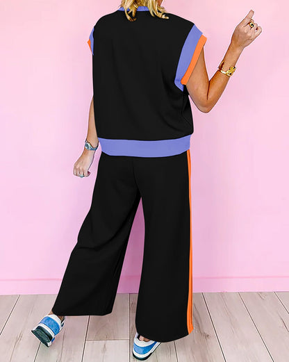 Colorblock Top and Pants Set