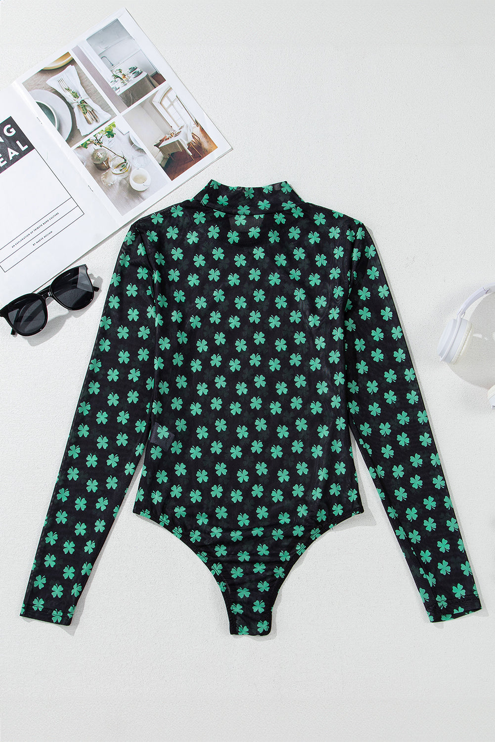 Shamrock Mesh Long Sleeve Bodysuit