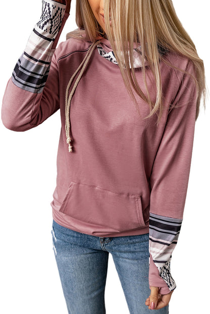 Colorblock Long Sleeve Pocketed Hoodie