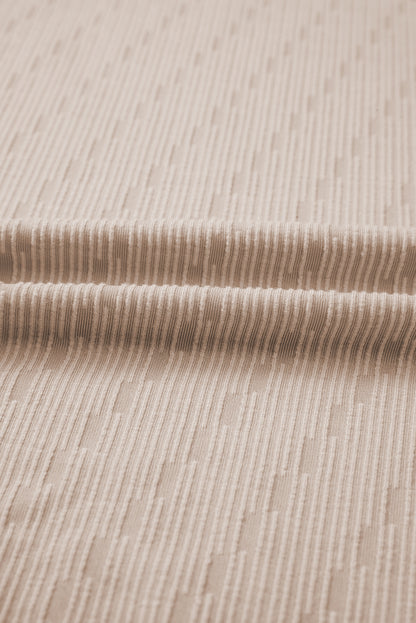 Solid Textured Long Sleeve Top