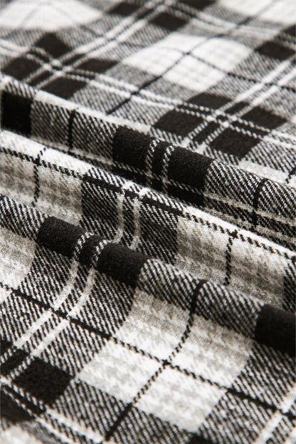 Plaid Chest Pocket Long Sleeve Buttoned Shirt