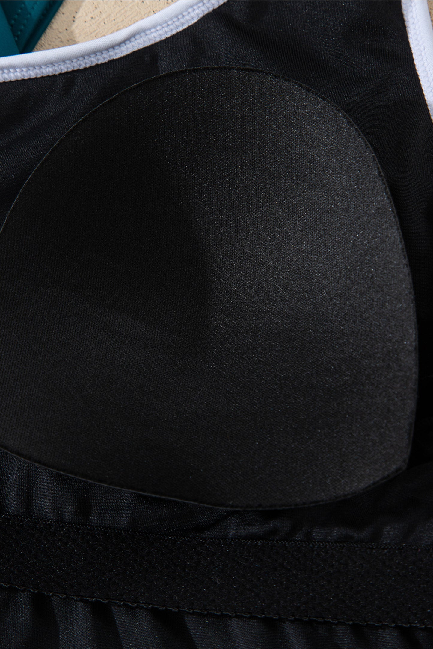 Contrast Trim Ruffle High Waist Swim Dress