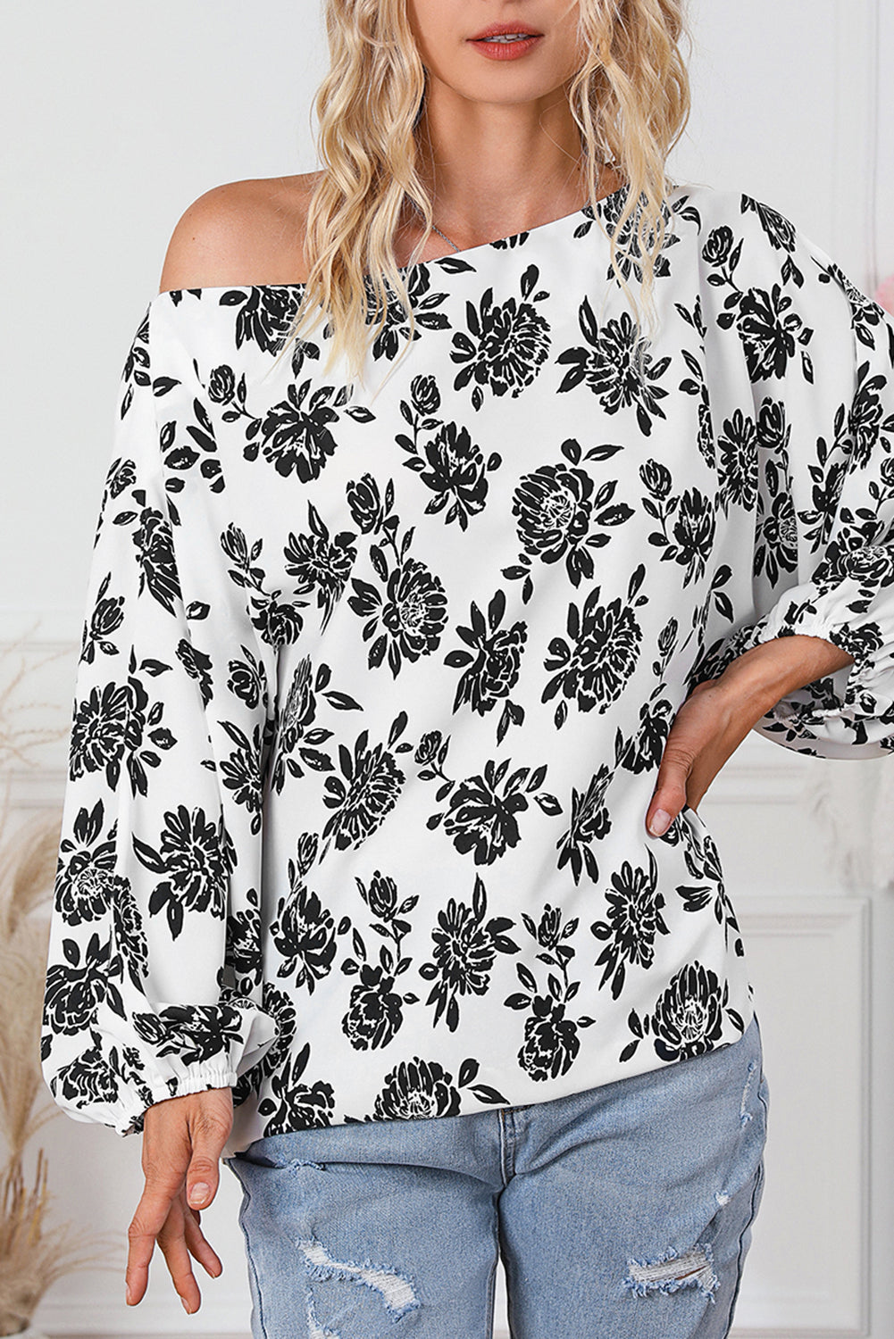 Floral Cold Shoulder Blouse