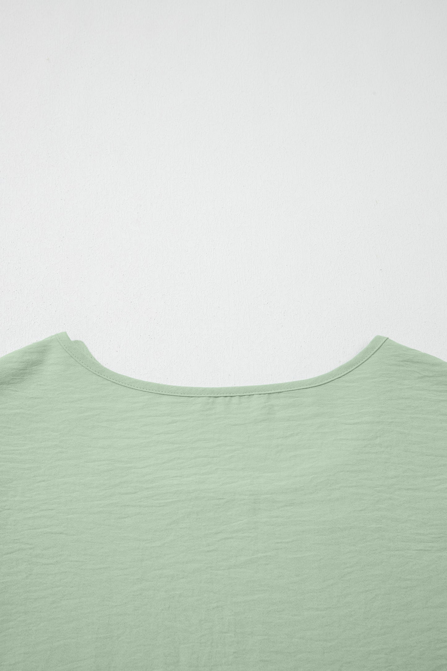 Plus Size Solid Crew Neck Ruffle Sleeve Top