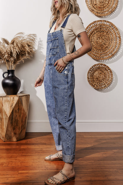 Denim Straight Leg Jumpsuit