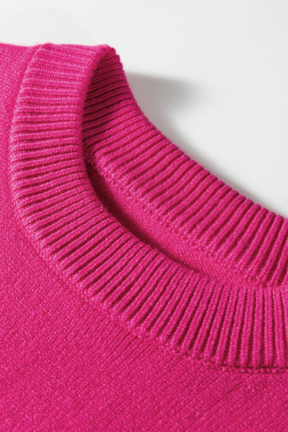 Christmas Sequin Bow Ribbed Trim Sweater