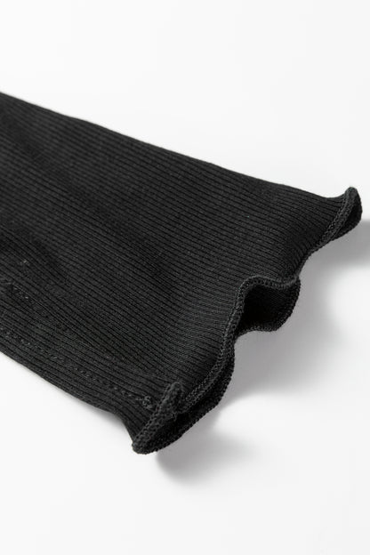 Lace Sheer Long Sleeve Henley Top