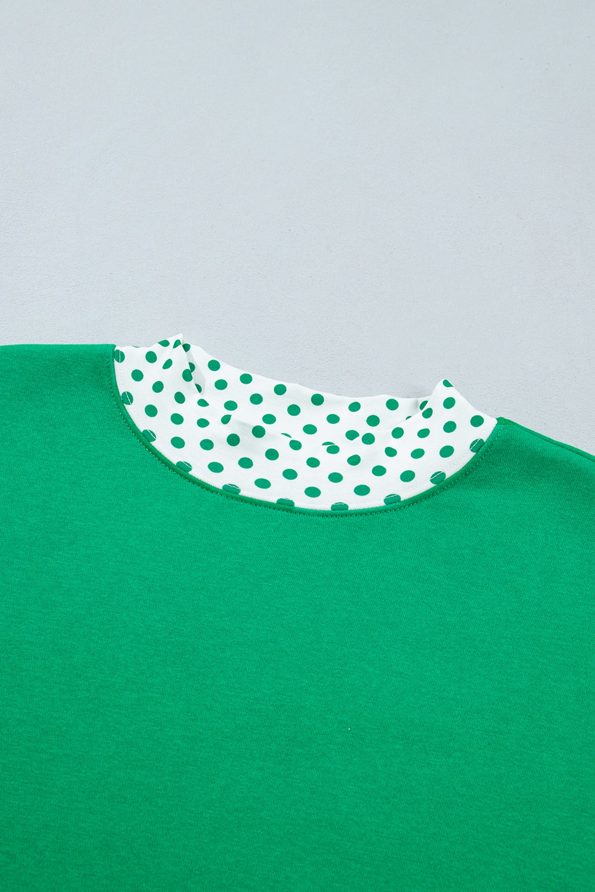 Polka Dot Contrast Trim Sweatshirt & Shorts Set