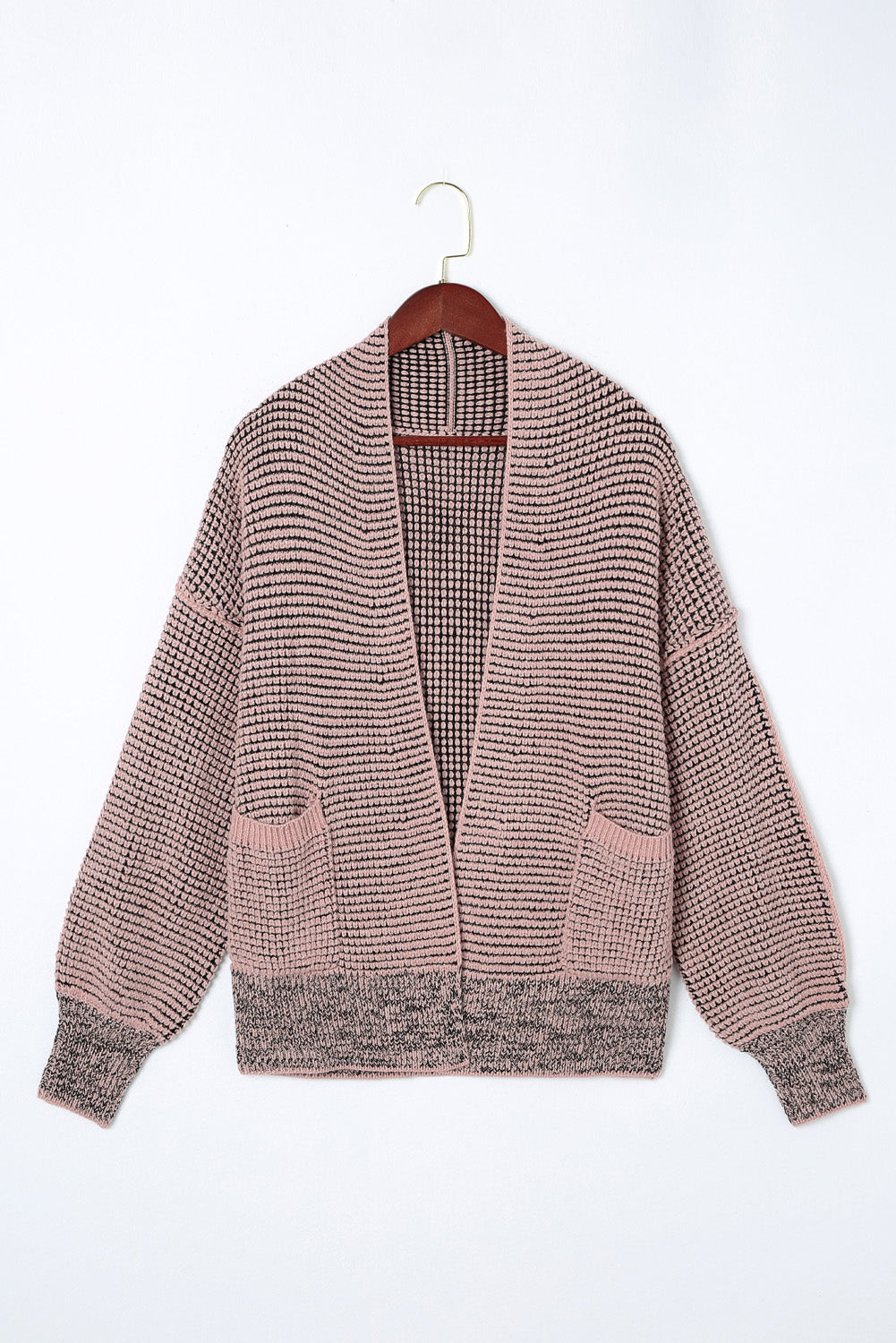 Chunky Waffle Open Front Cardigan