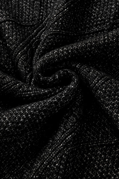 Solid Cable Knit Drop Shoulder Sweater Dress