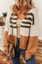 Colorblock Striped Open Cardigan