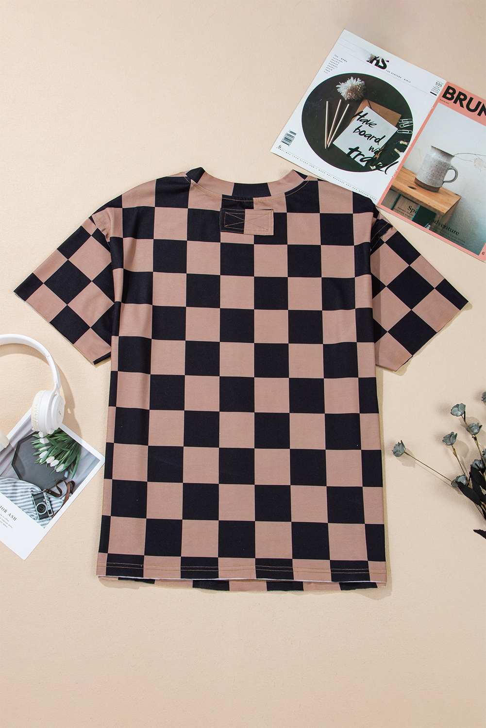 Checker Short Sleeve Boyfriend Tee