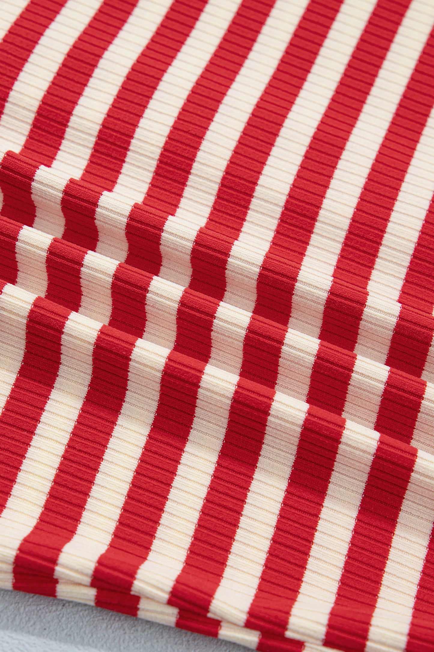 Stripe Ribbed Knit Buttoned Tank Top