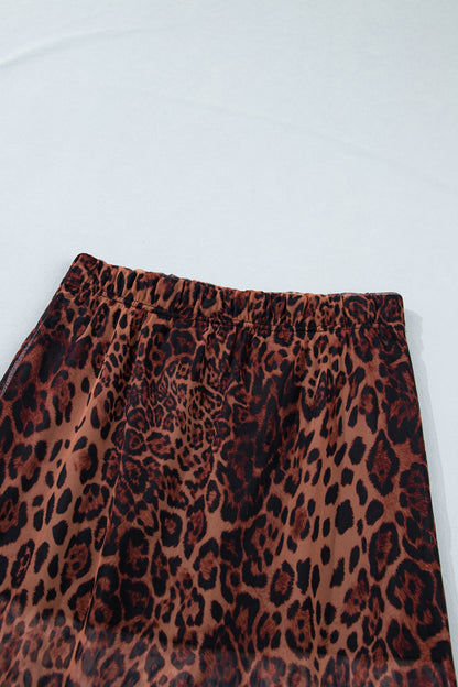 Leopard Mesh Sheer Maxi Skirt