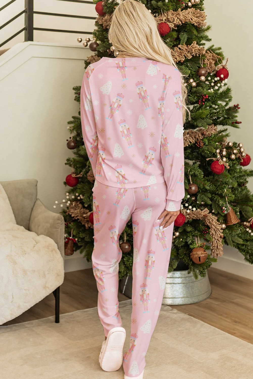 Christmas Tree Nutcracker Top and Pants Lounge Set