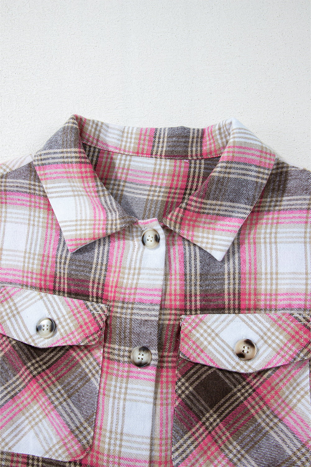Plaid Flap Pocket Button-Up Shacket