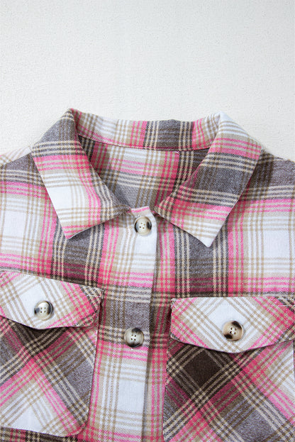 Plaid Flap Pocket Button-Up Shacket