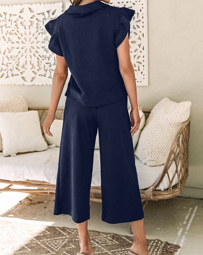 Flutter Sleeve Top and Pants Set