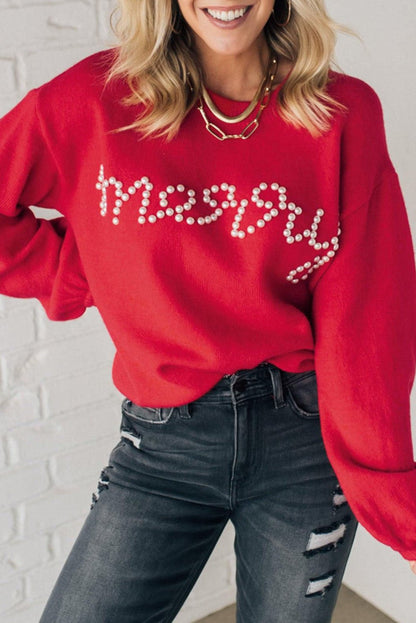 Merry Pearl Beaded Sweater