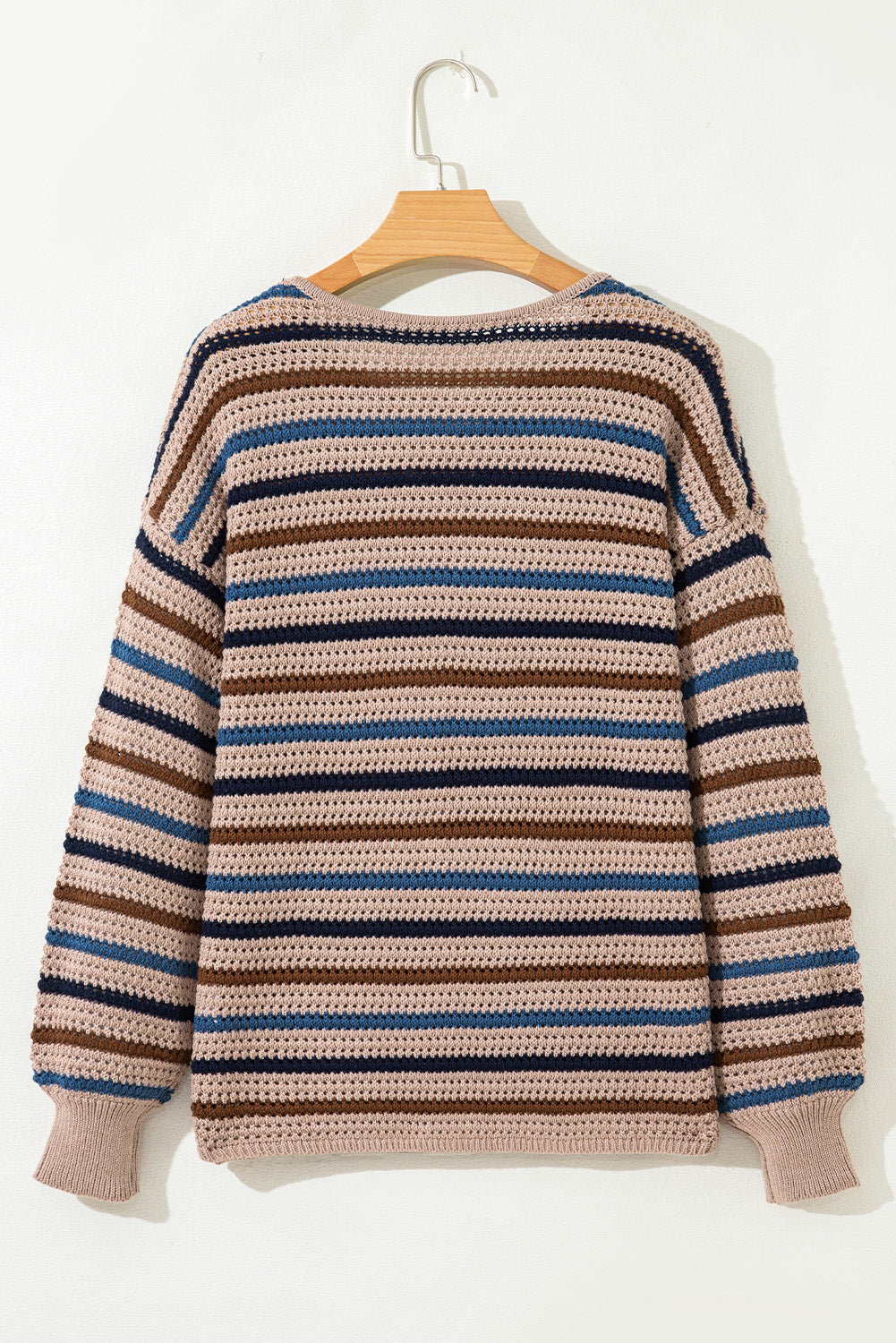 Stripe Drop Shoulder Round Neck Sweater