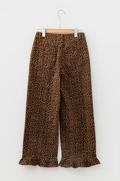 Leopard Ruffle Hem Shift Jeans