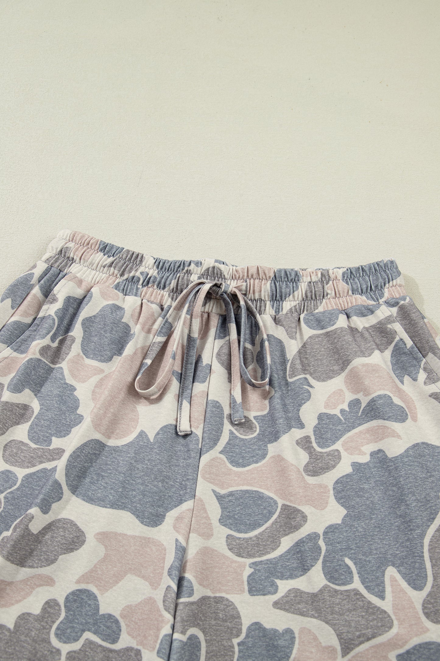 Camo Loose Tee & Drawstring Shorts Set