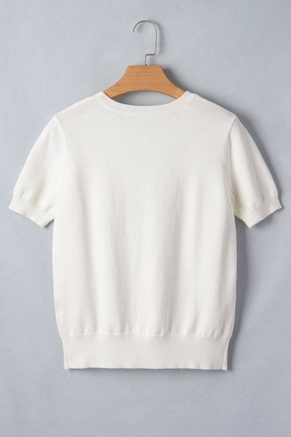 Western Horse Head Short Sleeve Sweater