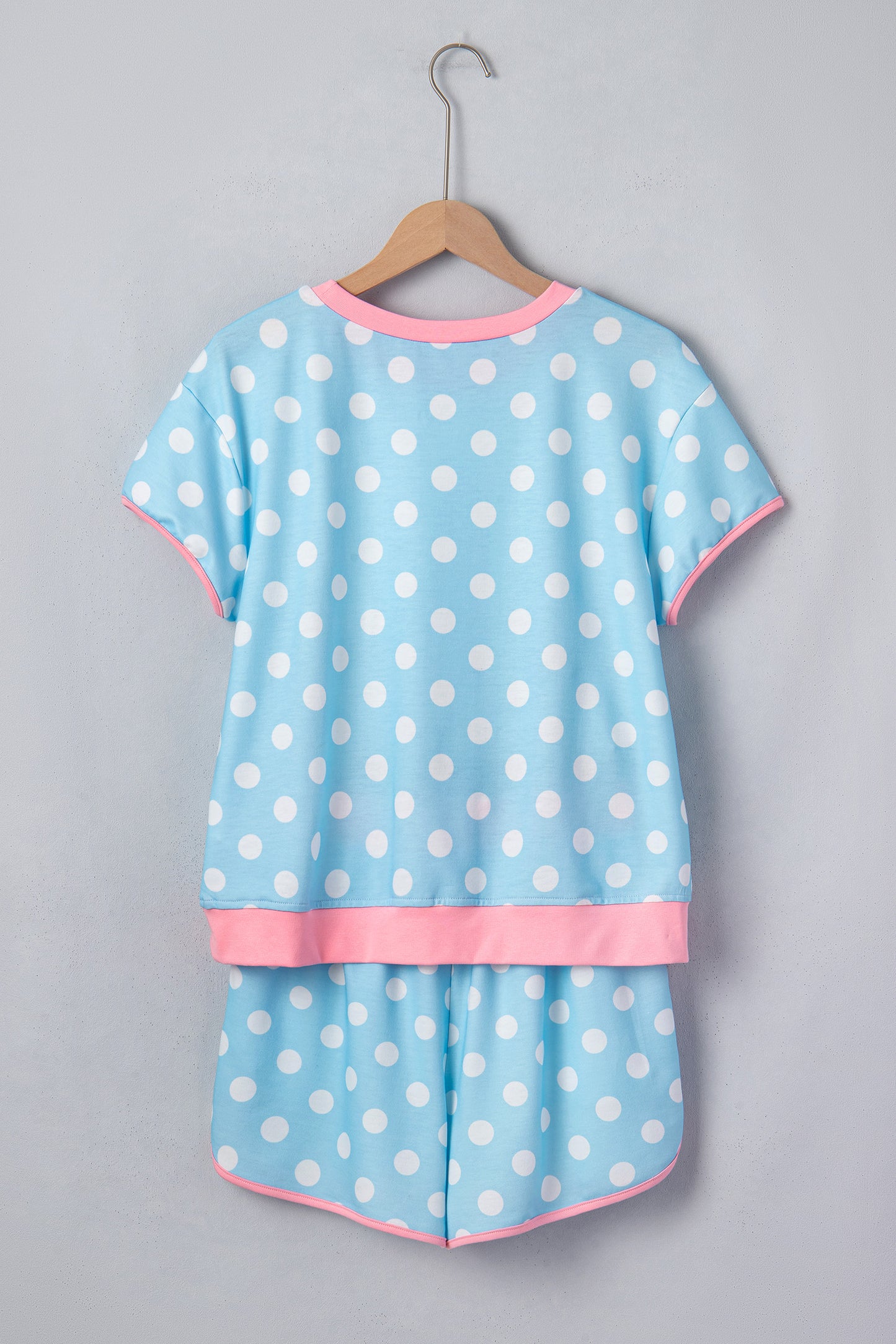 Polka Dot Contrast Trim Top & Short Set
