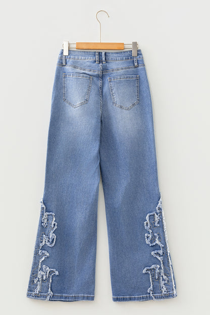 Western Embroidered Flare Leg Full Length Jeans