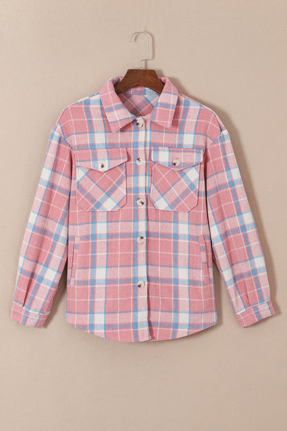 Plaid Flannel Flap Pocket Shacket