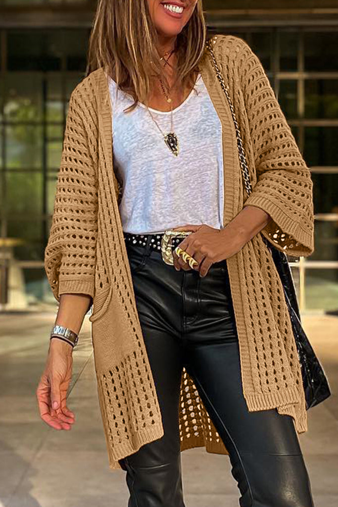 Camel open front clearance cardigan