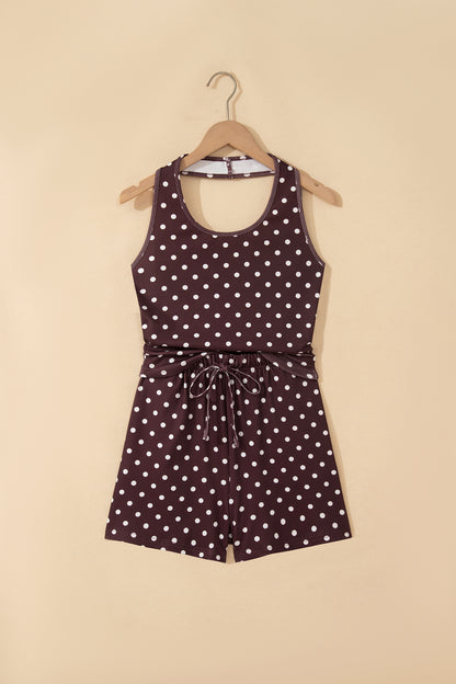 Polka Dot Halter Tank & Elastic Shorts Set