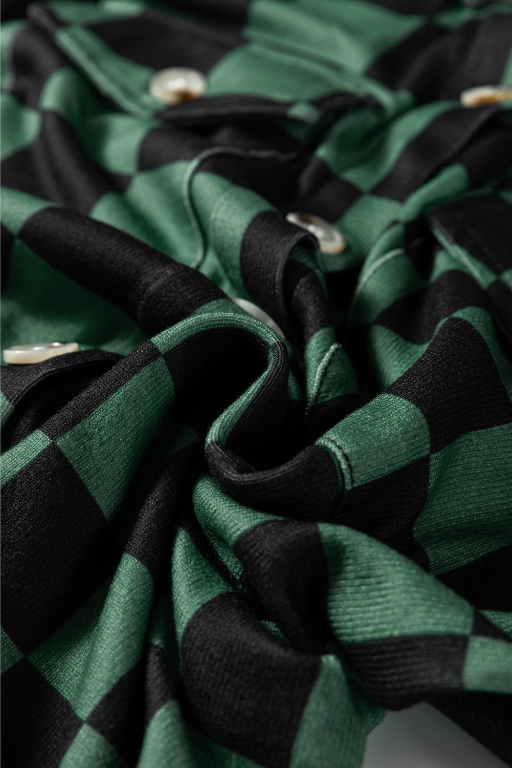 Checker Flap Pocket Button Front Shacket