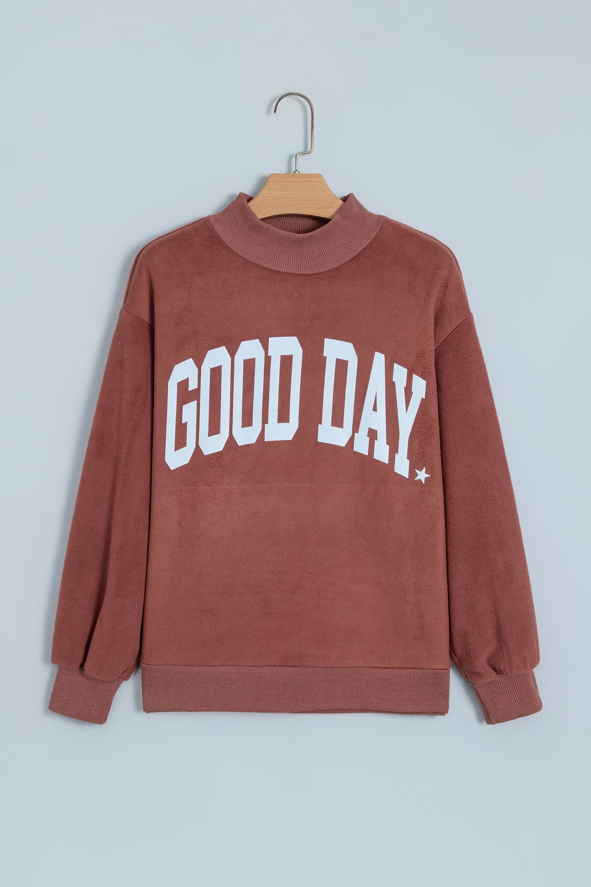 Polka Dot/GOOD DAY Letter Print Reversible Sweatshirt