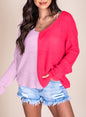 Vibrant Colorblock Long Sleeve Sweater